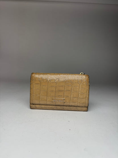 Vintage Miu Miu Leather Wallet beige