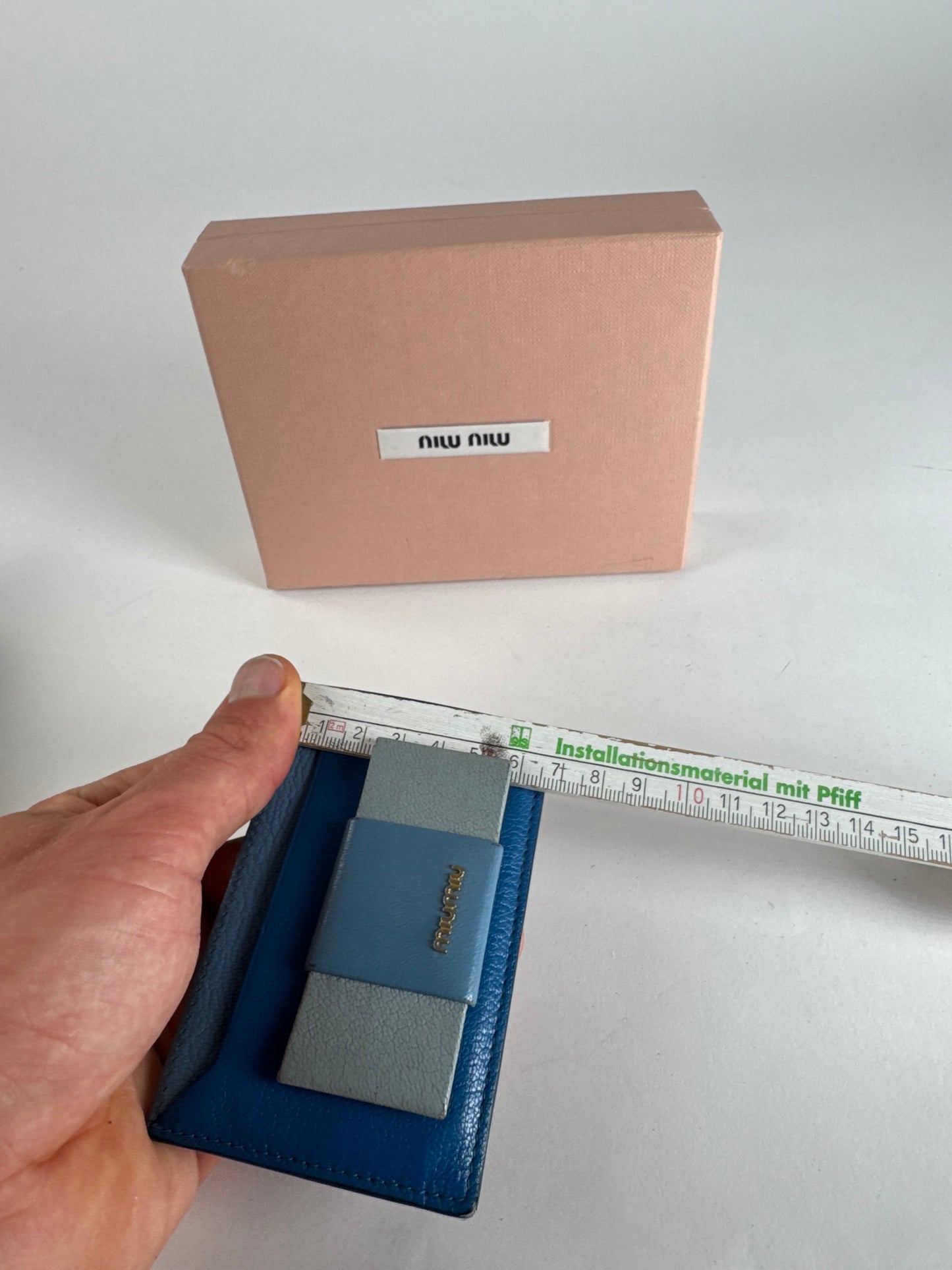 Vintage Miu Miu Leather Card Holder Blue