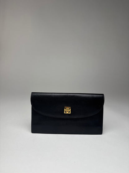 Vintage Givenchy GV3 Leather Clutch Black