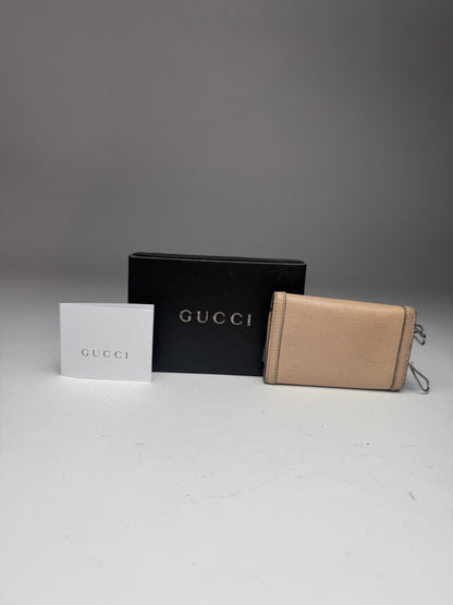 Vintage Gucci Leather Key Holder Rose / beige