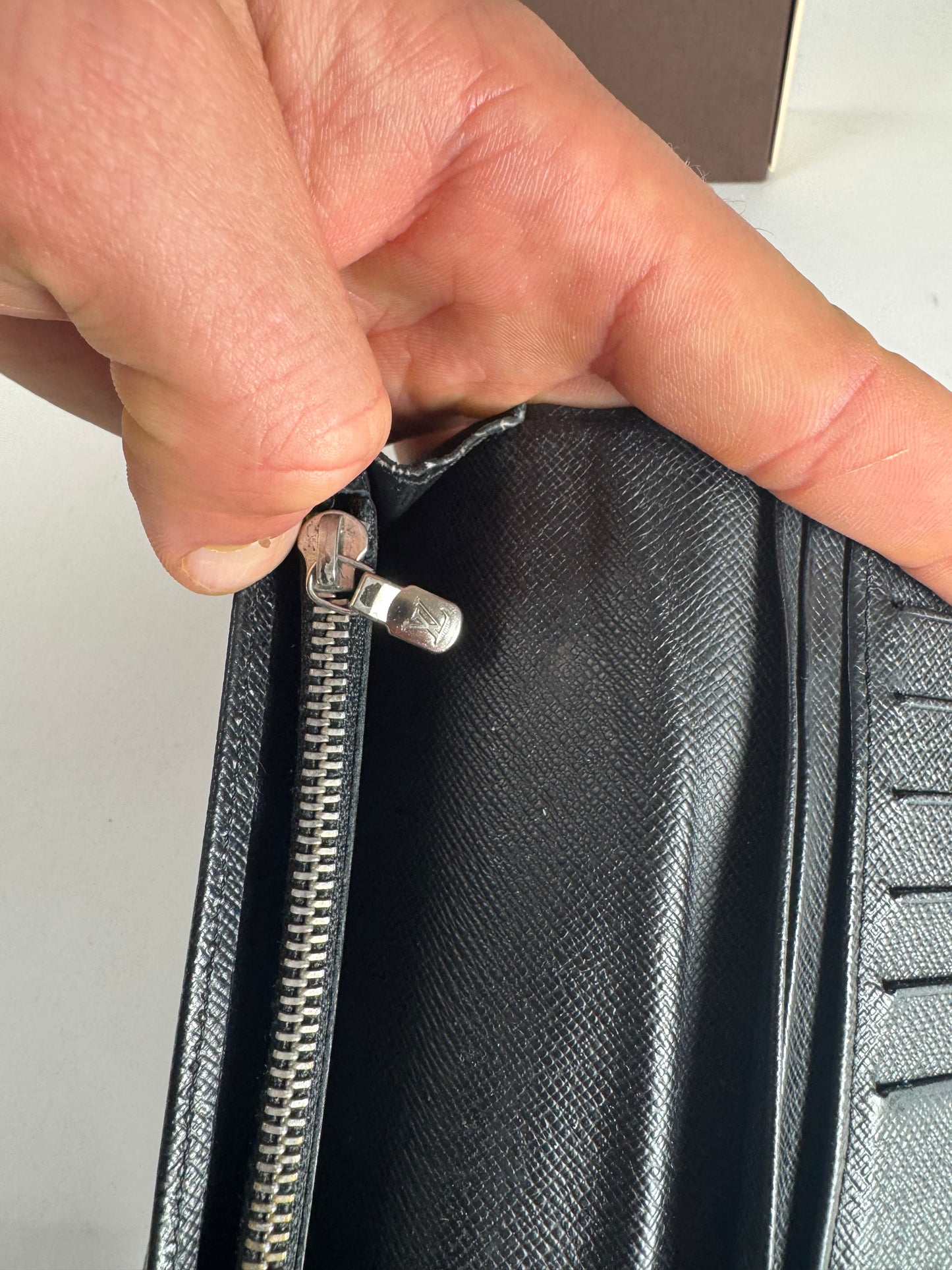 Vintage Louis Vuitton Damier Leather Card Holder / ID Holder black