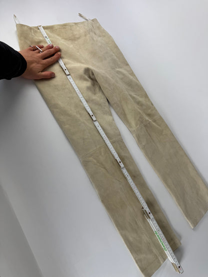 Vintage Loewe Madrid Nappa Leather Pants Beige 38/M