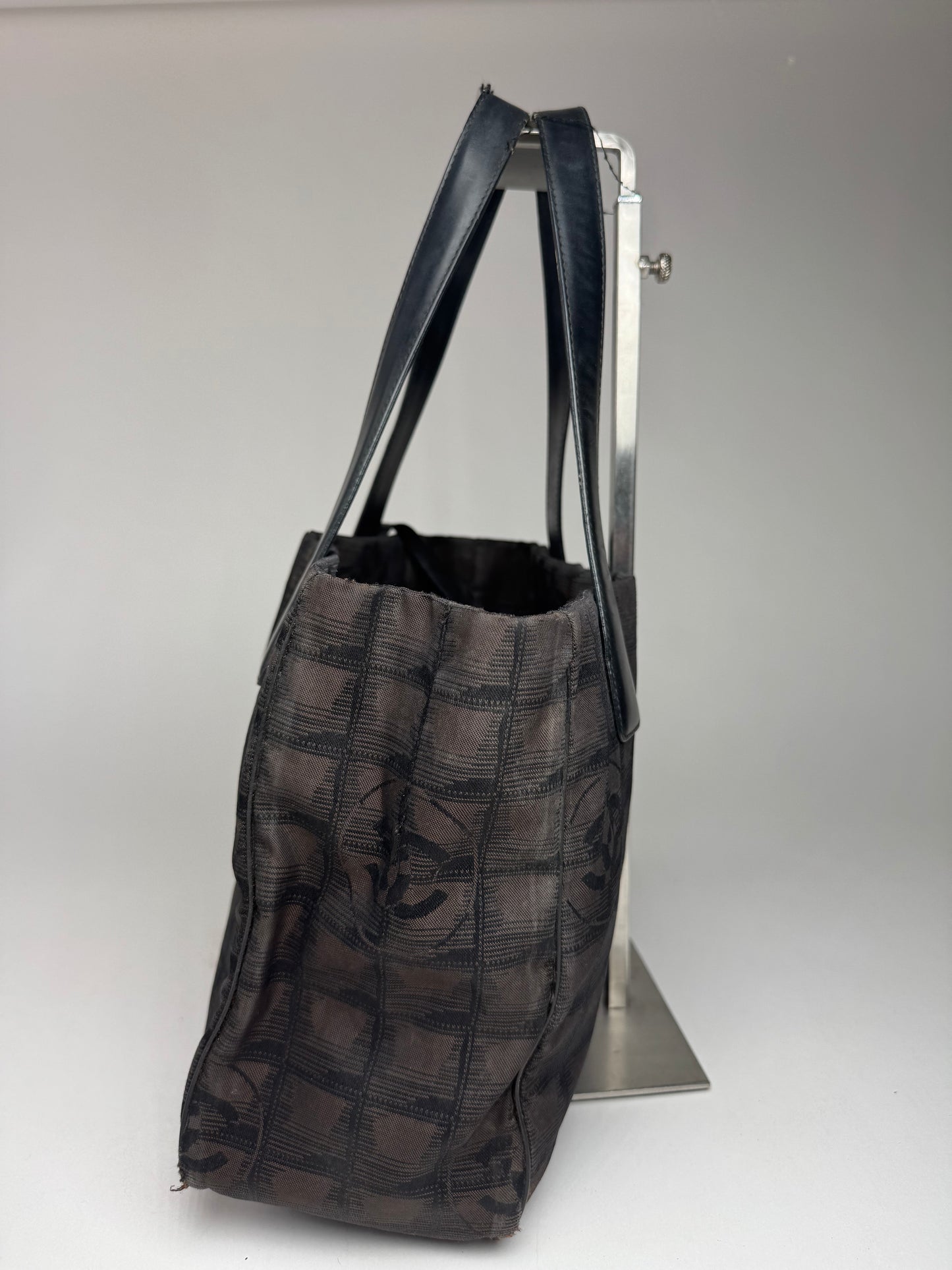 Vintage Chanel Monogram Canvas Shopper Bag Brown