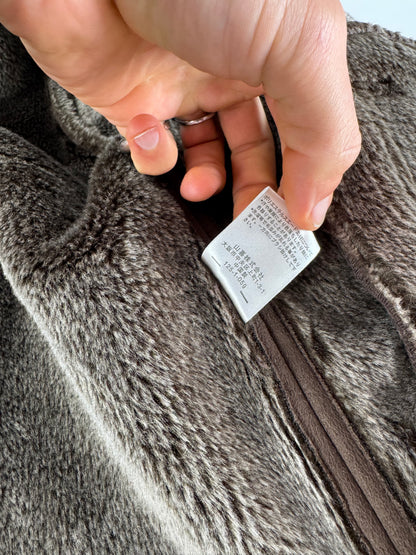 Vintage Kansai Yamamoto Leather Fur Jacket 40/L Unisex Brown