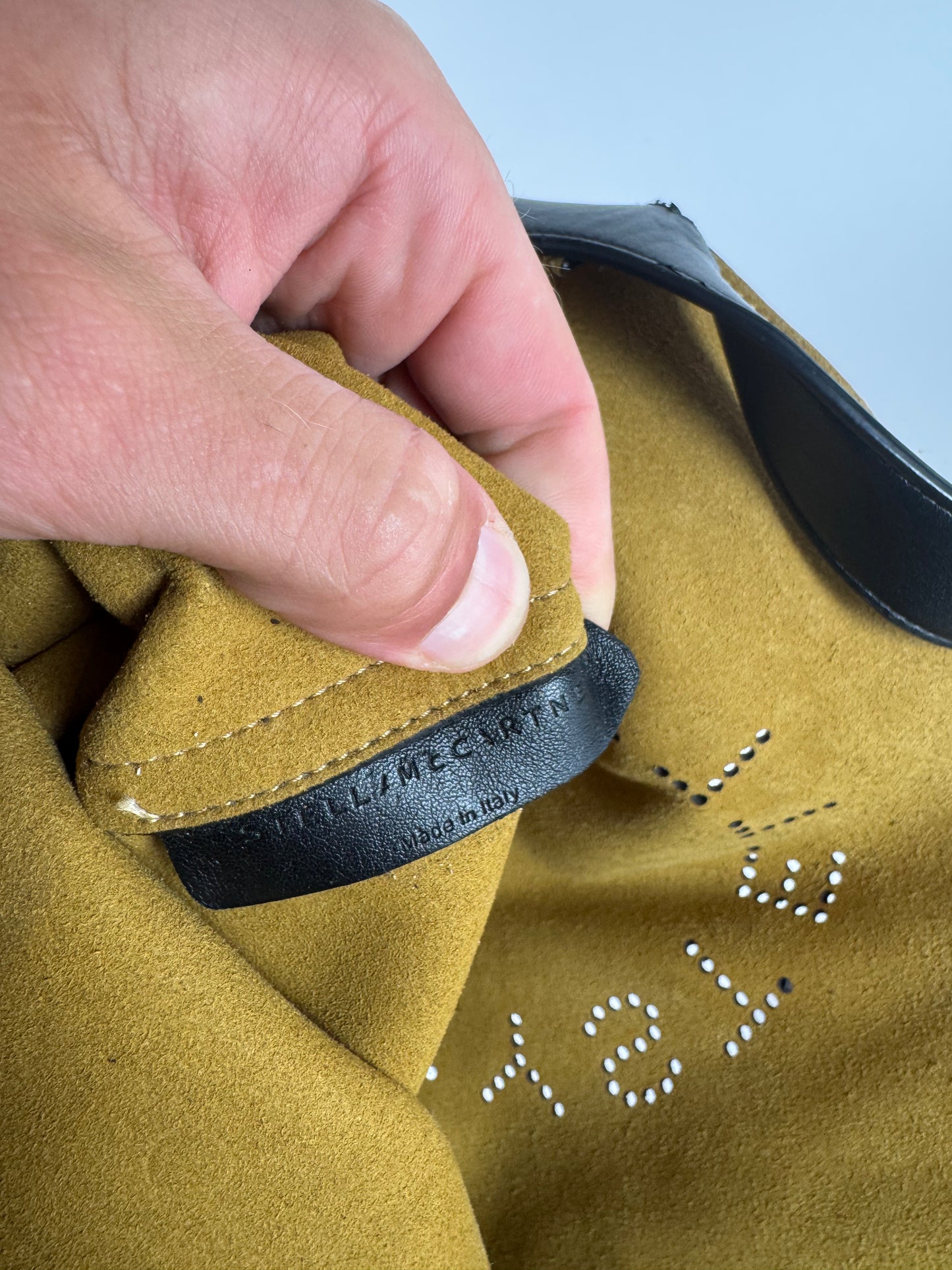 Vintage Stella Mc Cartney Vegan Leather Logo Shopper black