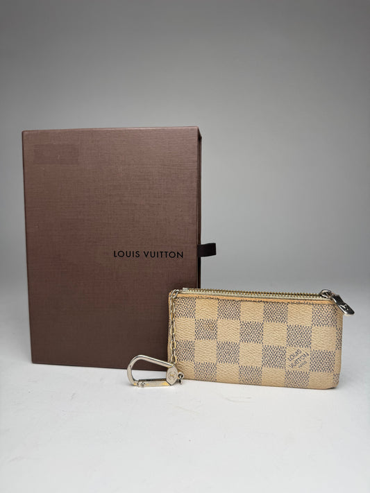 Vintage Louis Vuitton Keychain Card Holder Damier White
