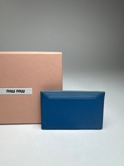 Vintage Miu Miu Leather Card Holder Blue