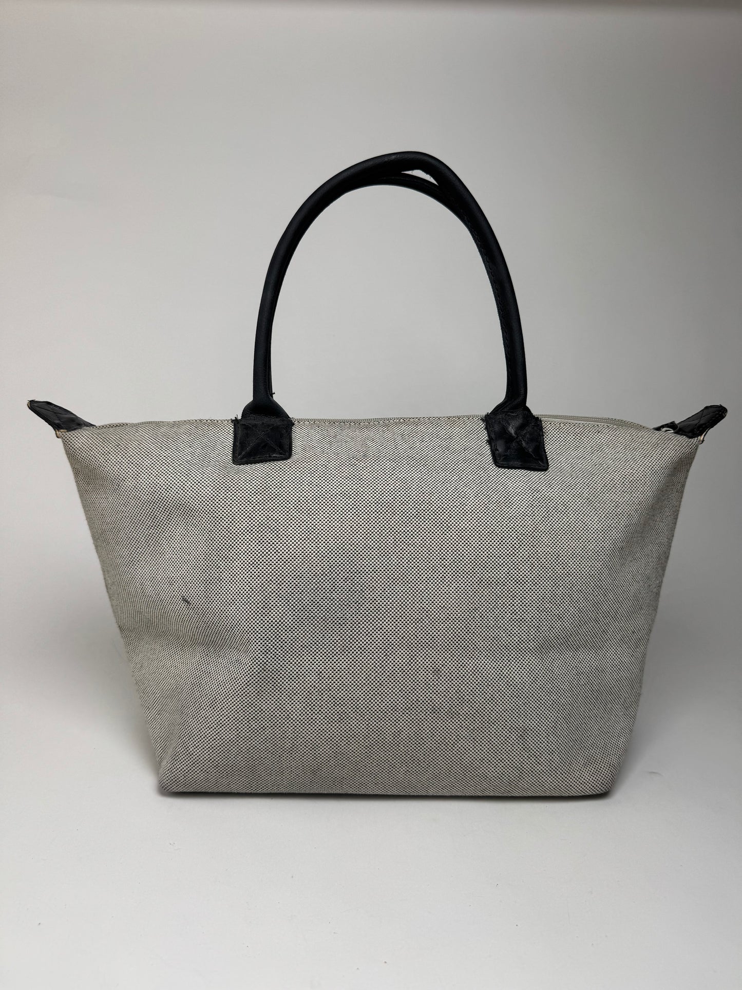 Vintage MCM canvas / leather shopper grey black