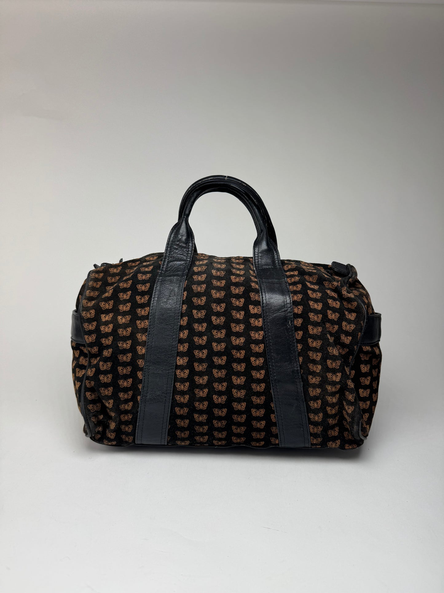 Vintage Bottega Veneta Suede Leather Monogramm Bag black brown