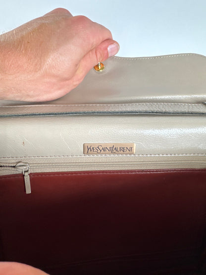 Vintage Yves Saint Laurent 2 Way Leather Bag Y Satchel