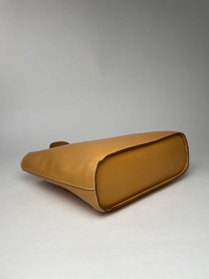 Vintage Courreges Paris Leather shopper Bag Kamel