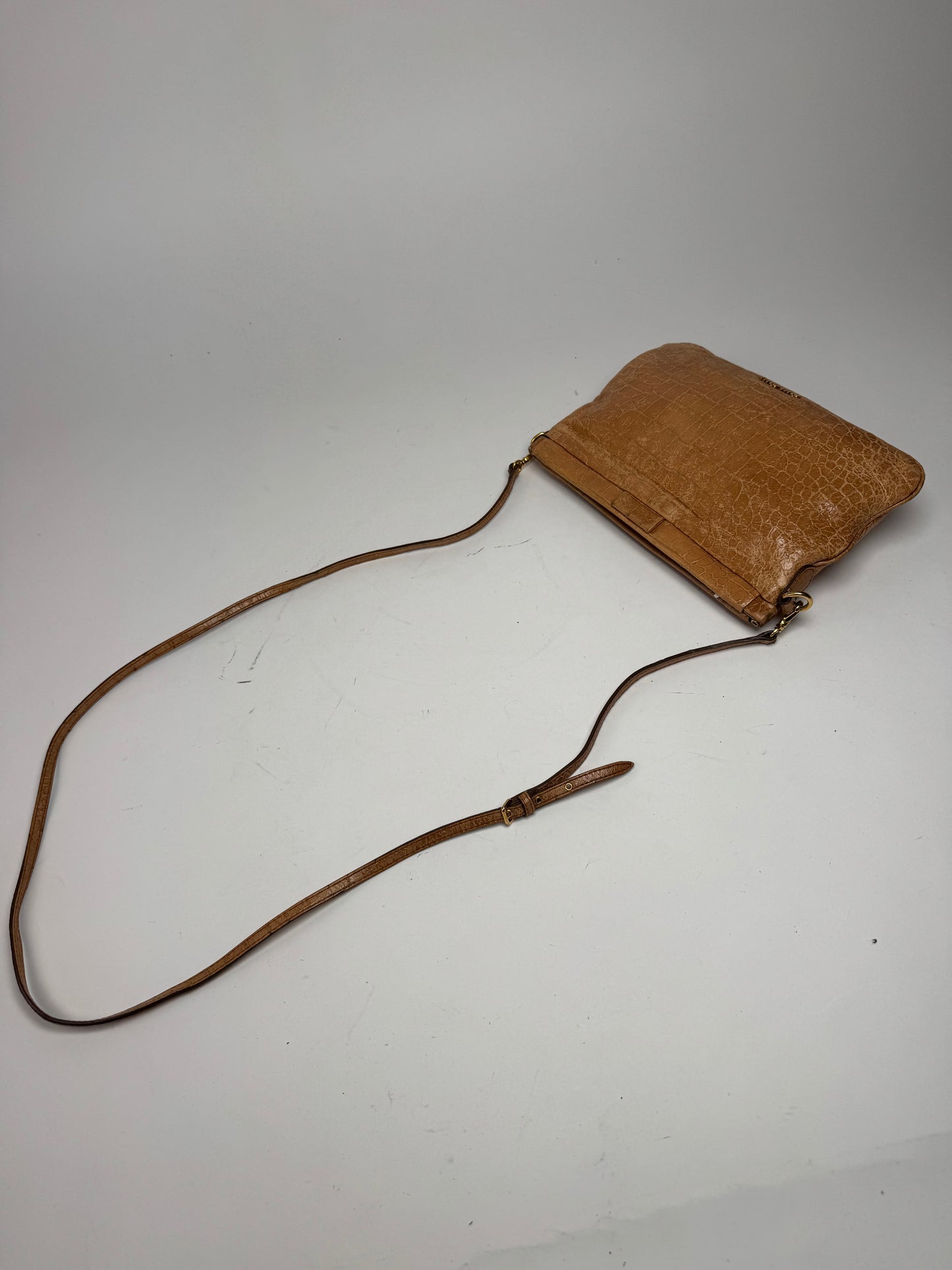 Vintage Miu Miu Leather Crossbody Bag Brown