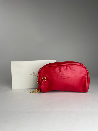 Vintage Balenciaga leather bag / clutch red