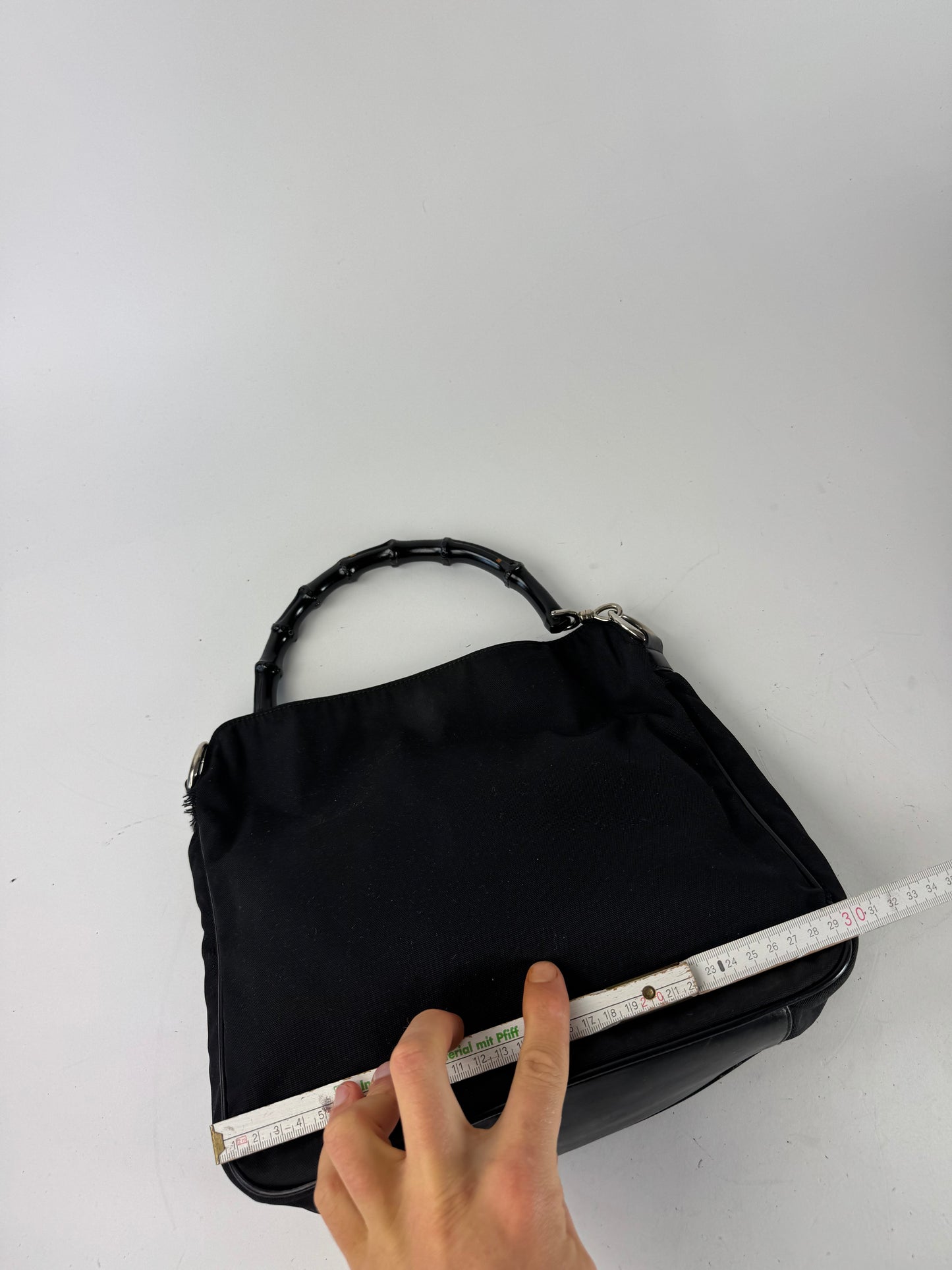 Vintage Gucci Bamboo Top Handle Bag Black