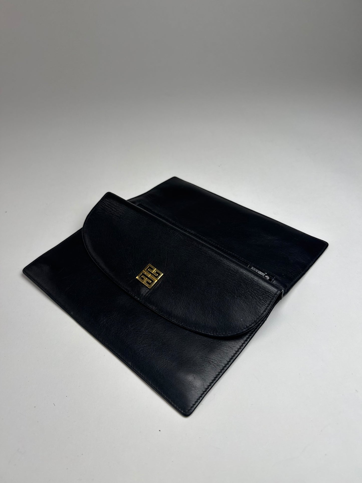 Vintage Givenchy GV3 Leather Clutch Black
