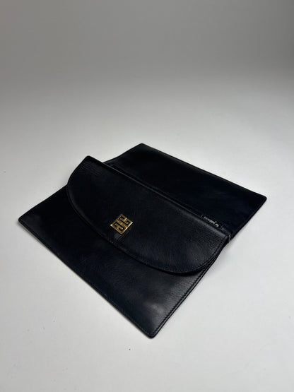 Vintage Givenchy GV3 Leather Clutch Black