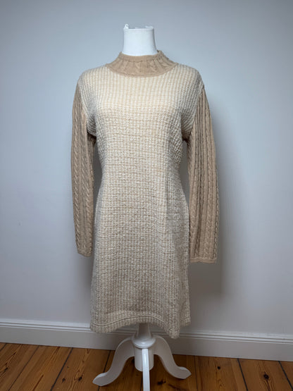 Vintage Courreges Paris Wool Dress 38/M Beige Brown