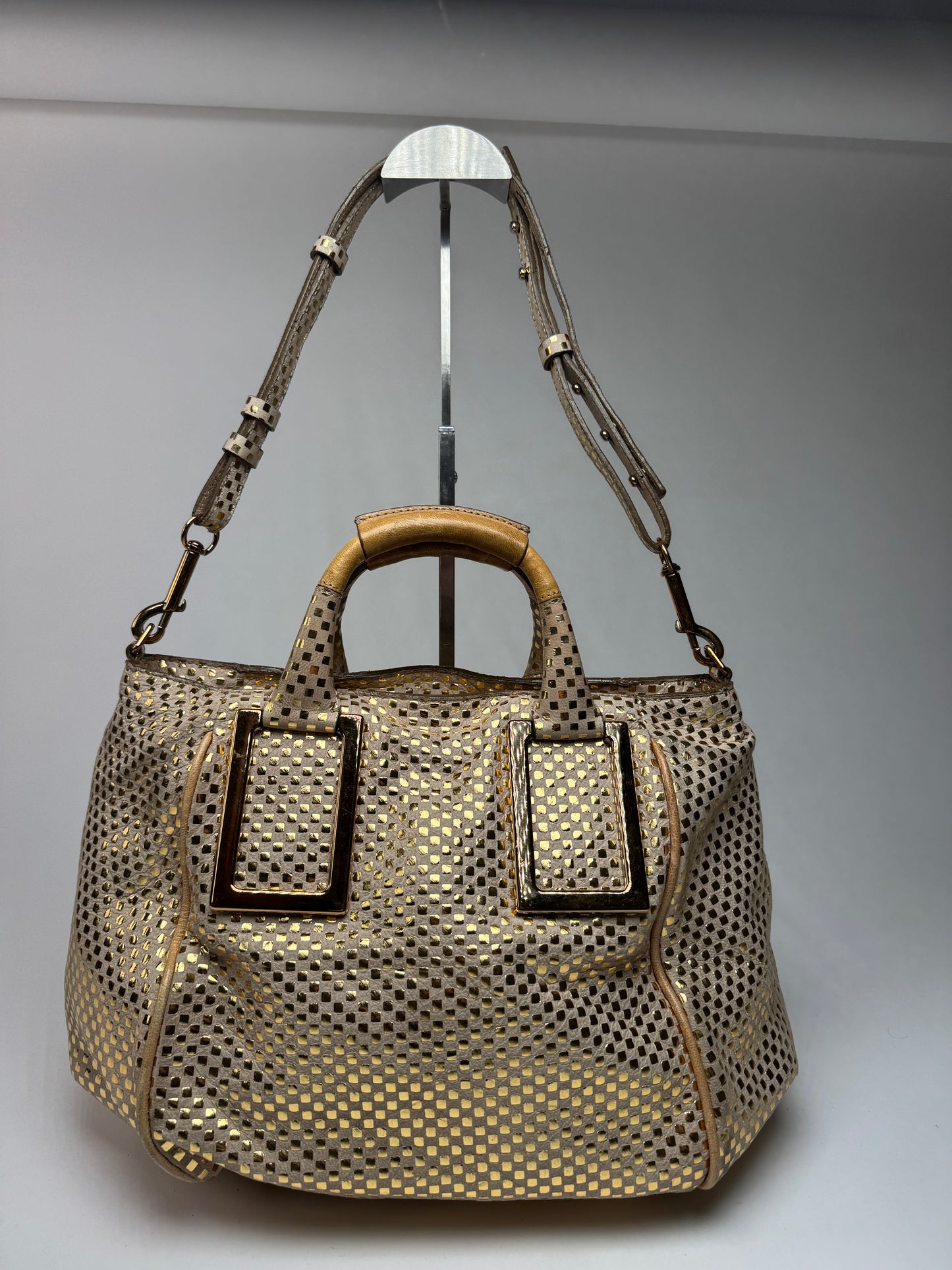Vintage Chloe 2-Way Leather Bag golden