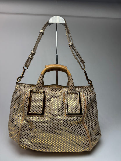 Vintage Chloe 2-Way Leather Bag golden
