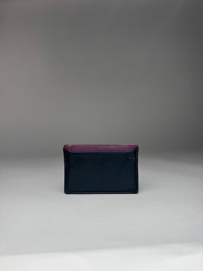 Vintage Miu Miu Leather Card Holder Black Purple