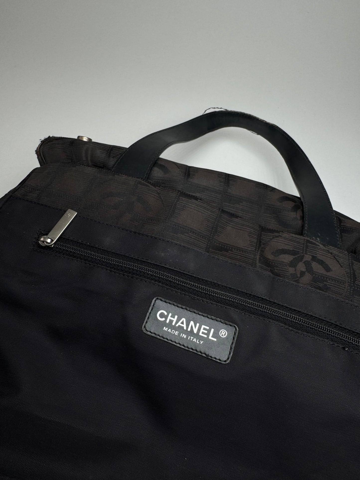 Vintage Chanel Monogram Canvas Shopper Bag Brown