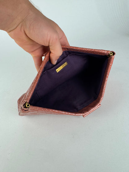 Vintage Miu Miu Crocodile Leather Clutch orange-brown