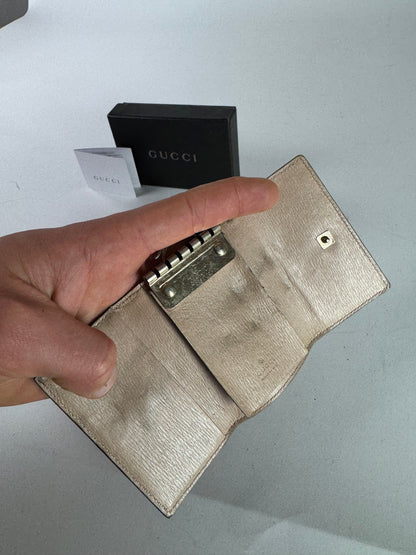 Vintage Gucci Leather Key Holder Rose / beige