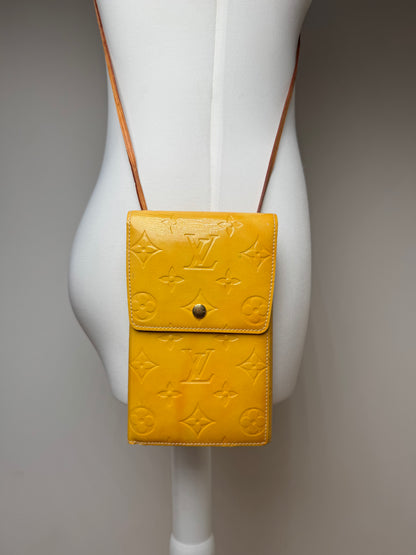 Vintage Louis Vuitton Vernis Leather Messenger Bag Yellow