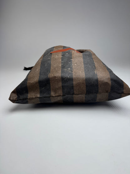 Vintage Fendi Roma Striped Leather Pouch / Bag brown striped