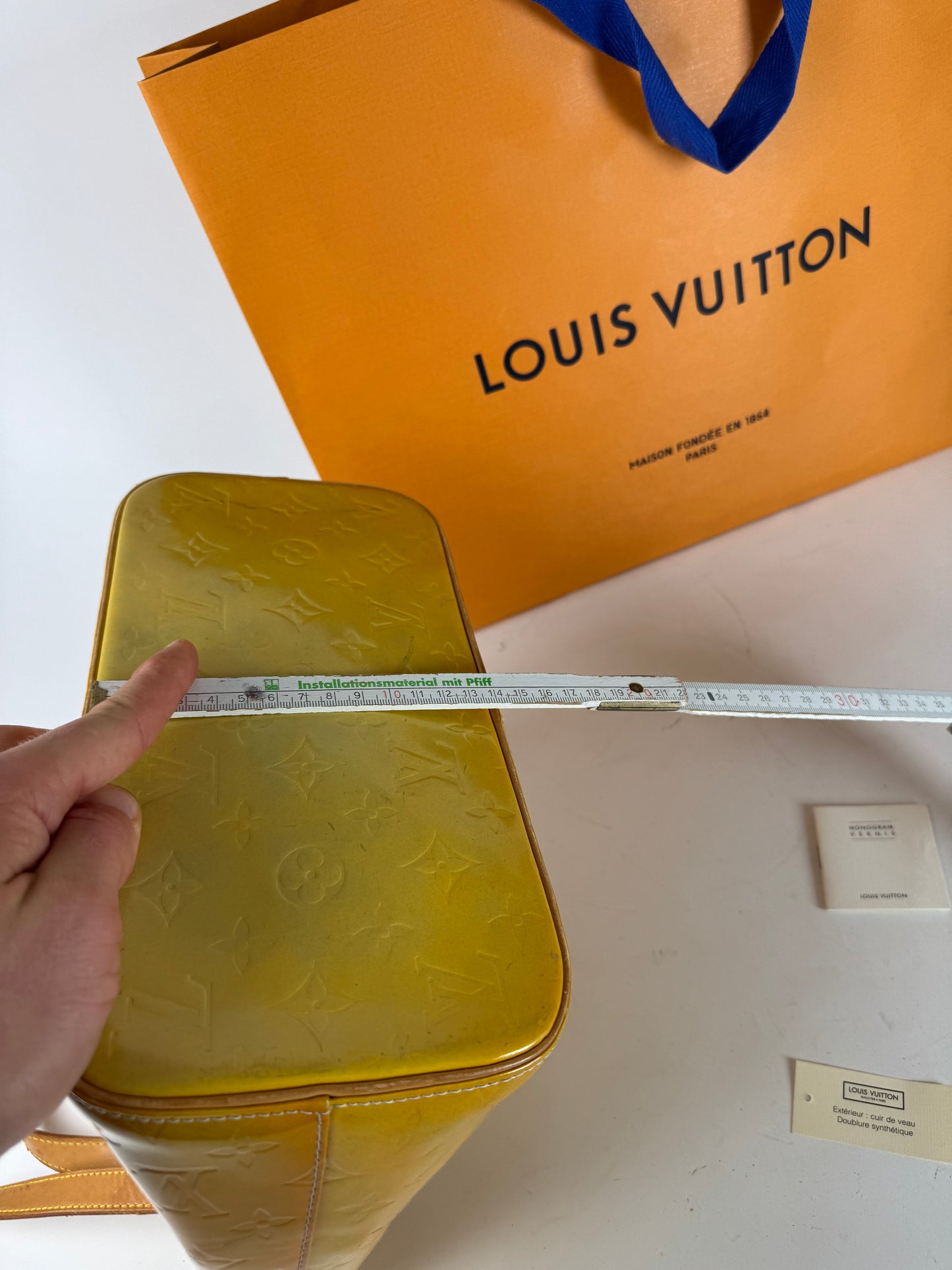 Vintage Louis Vuitton Vernis Leather Bag Yellow