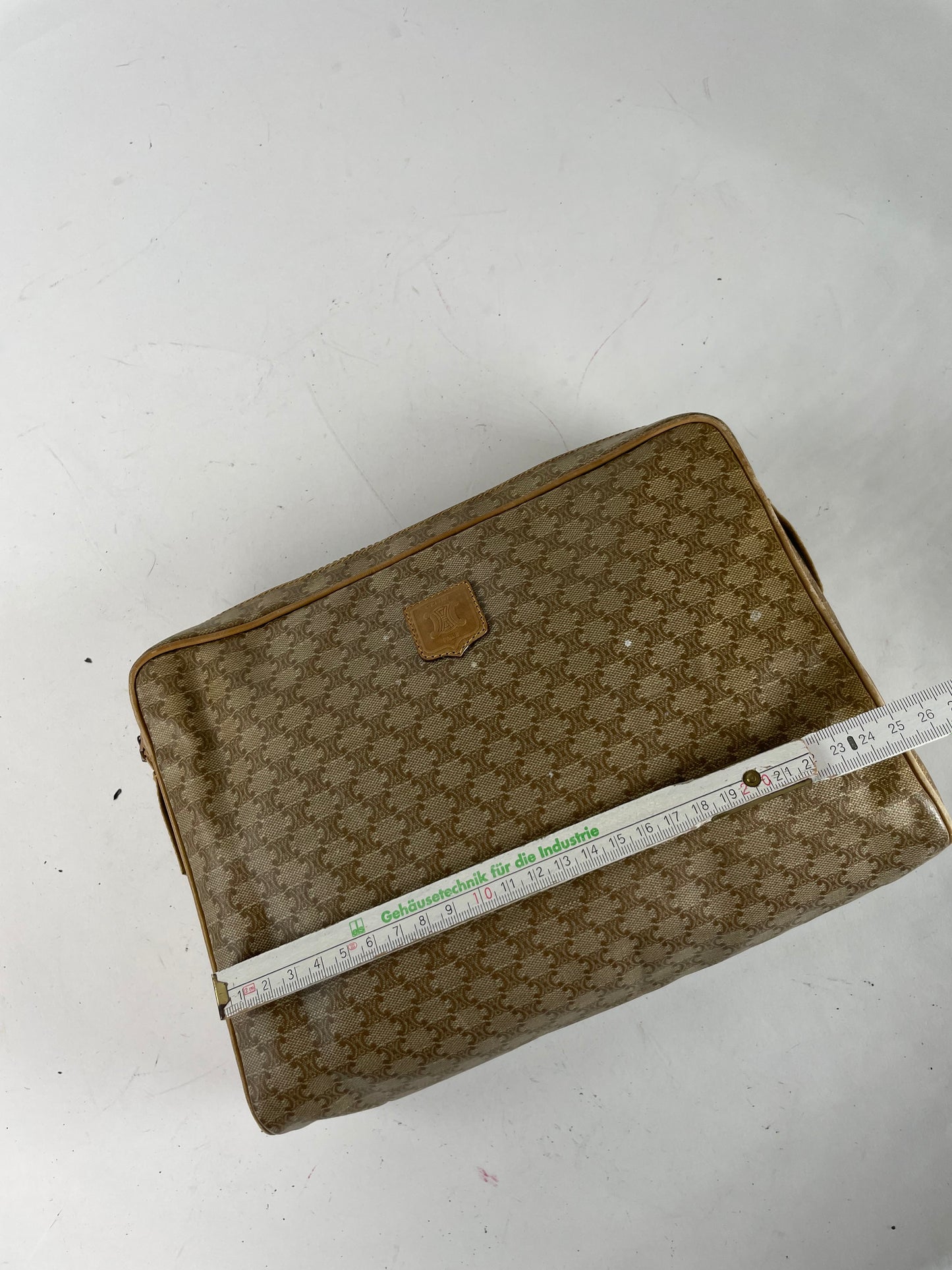 Vintage Celine Triomphe Leather Monogram Clutch