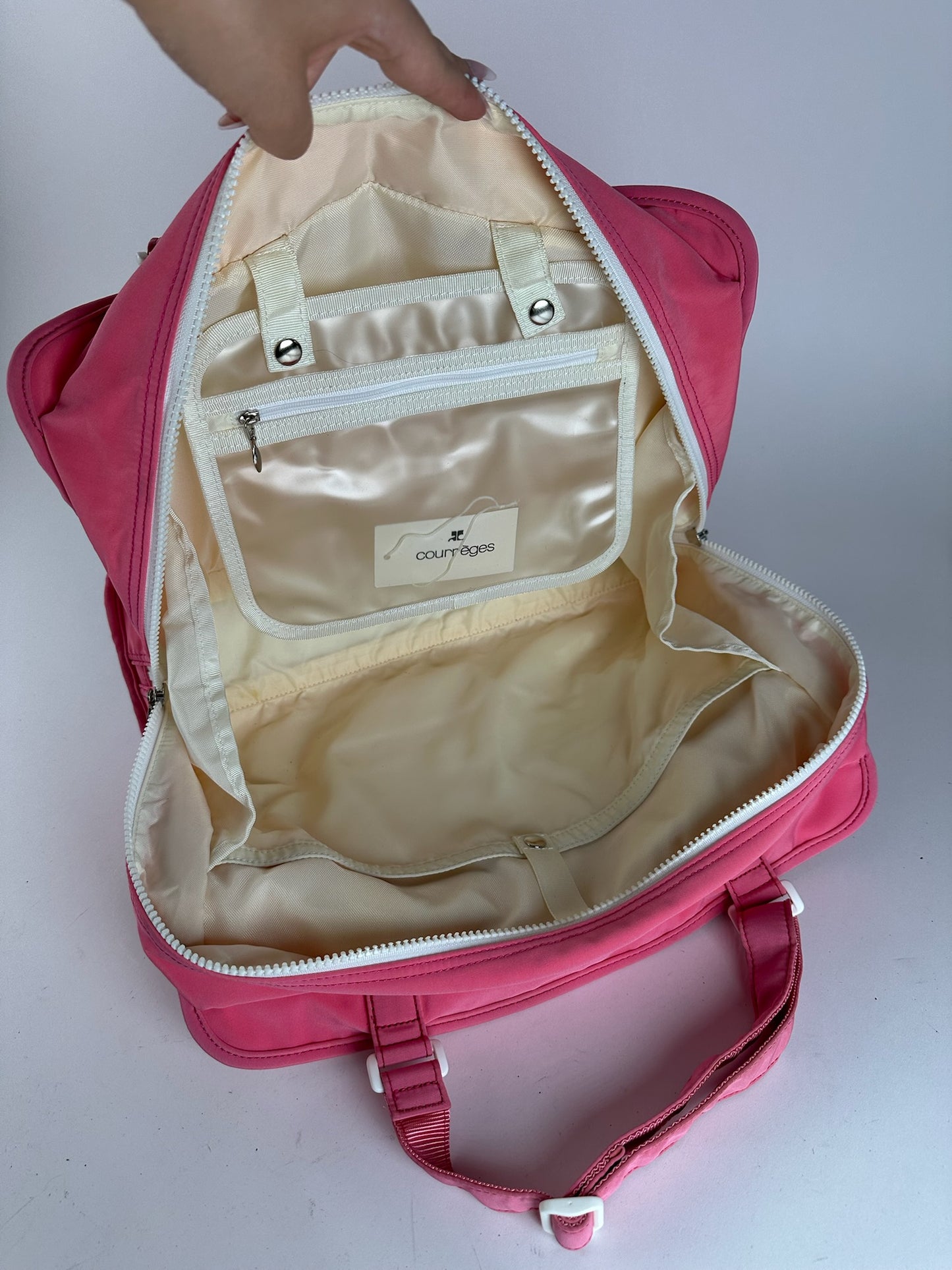 Sac vintage Courrèges en polyester rose