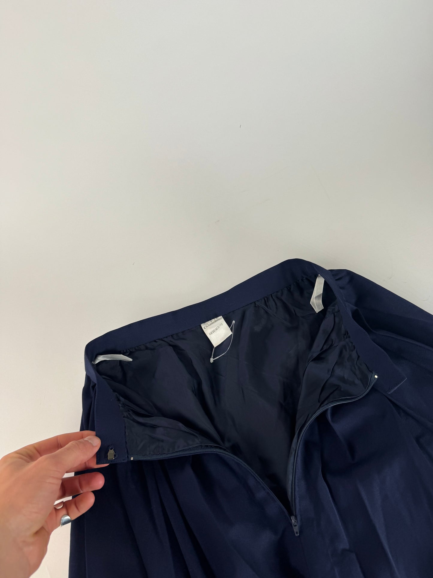 Vintage Dior Wool Skirt Navy M