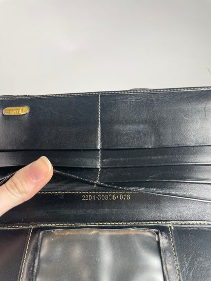 Vintage Fendi Roma Leather Wallet Brown Black striped