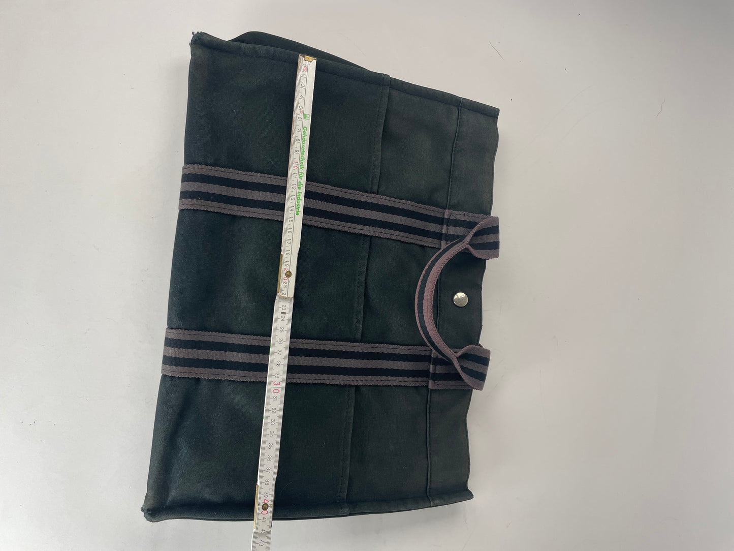 Vintage Hermes Canvas Shopper Bag Black