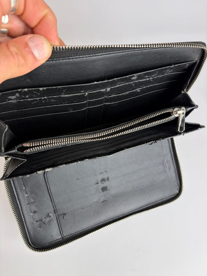 Vintage Givenchy Bambi Print Leather Bifold Wallet 2013 Black