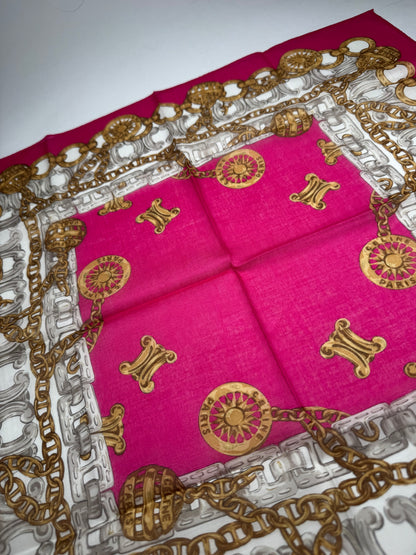 Vintage Celine Paris Silk Scarf Red