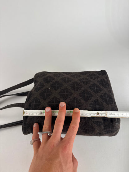 Vintage Bottega Veneta Wool Monogram Shopper Brown