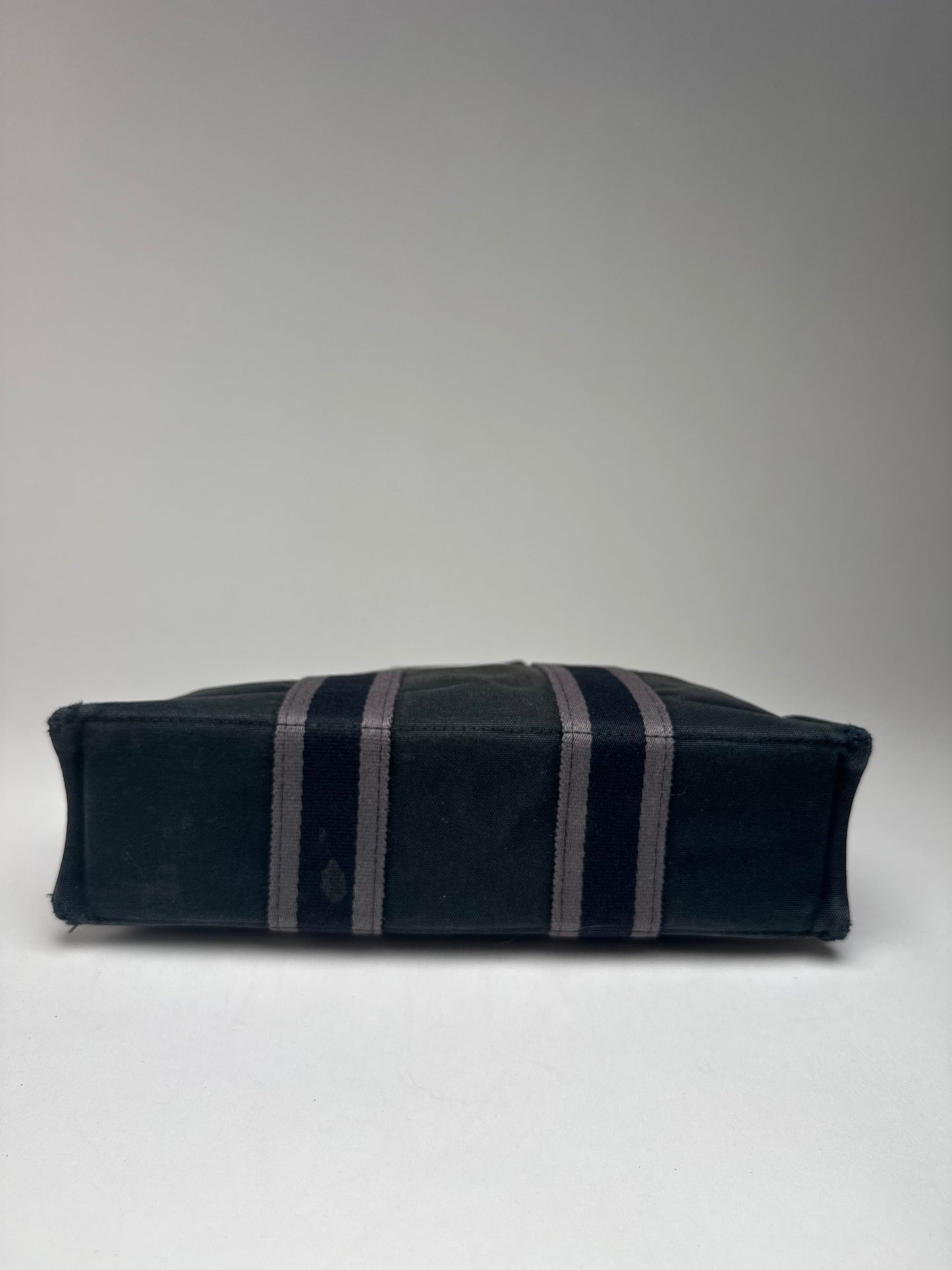 Vintage Hermes Paris Canvas Shopper Black