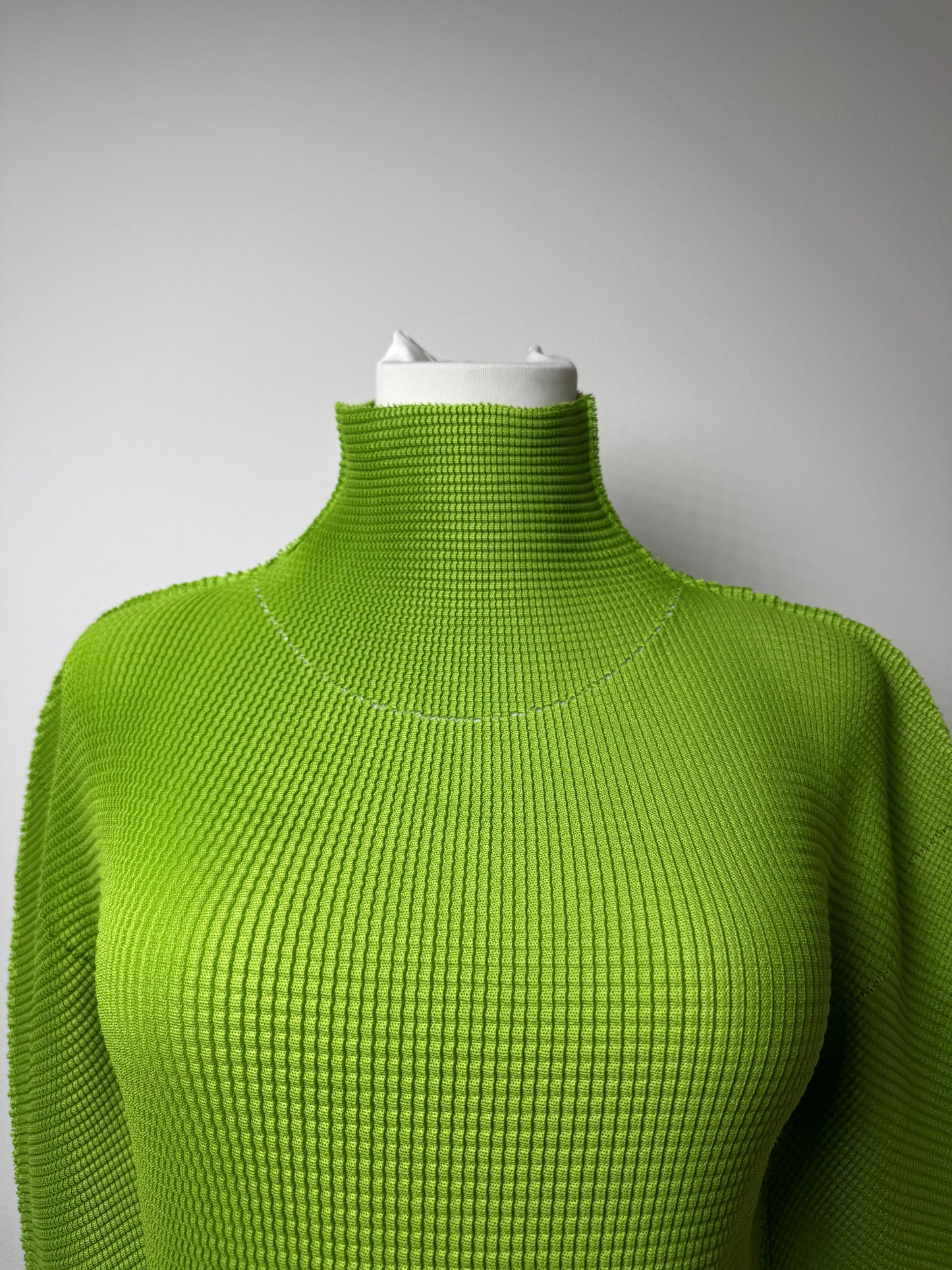 Vintage Issey Miyake Pleated Turtleneck Sweater 38/M Green