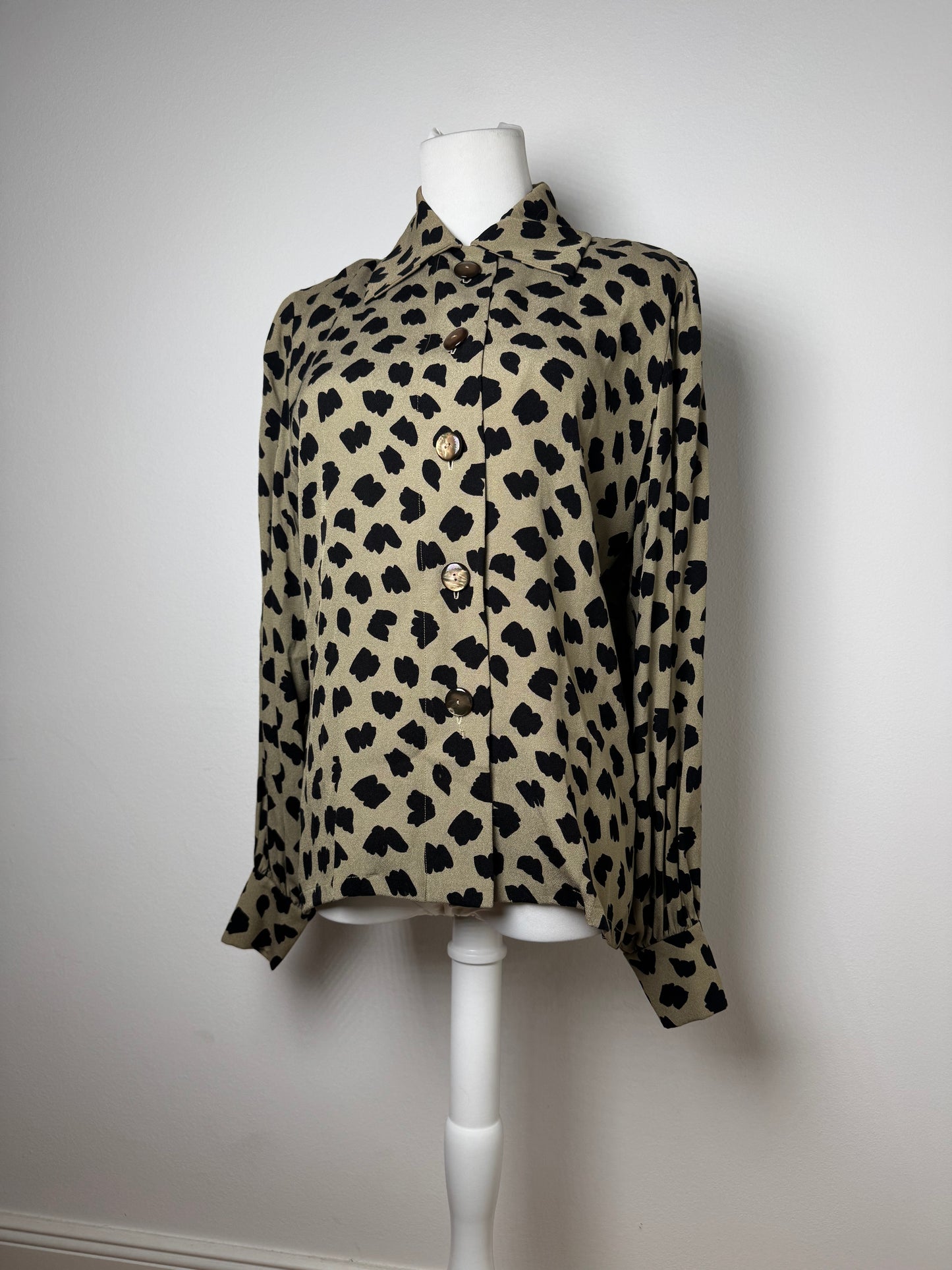 Vintage  Givenchy Leopard Silk Shirt Brown 38/M