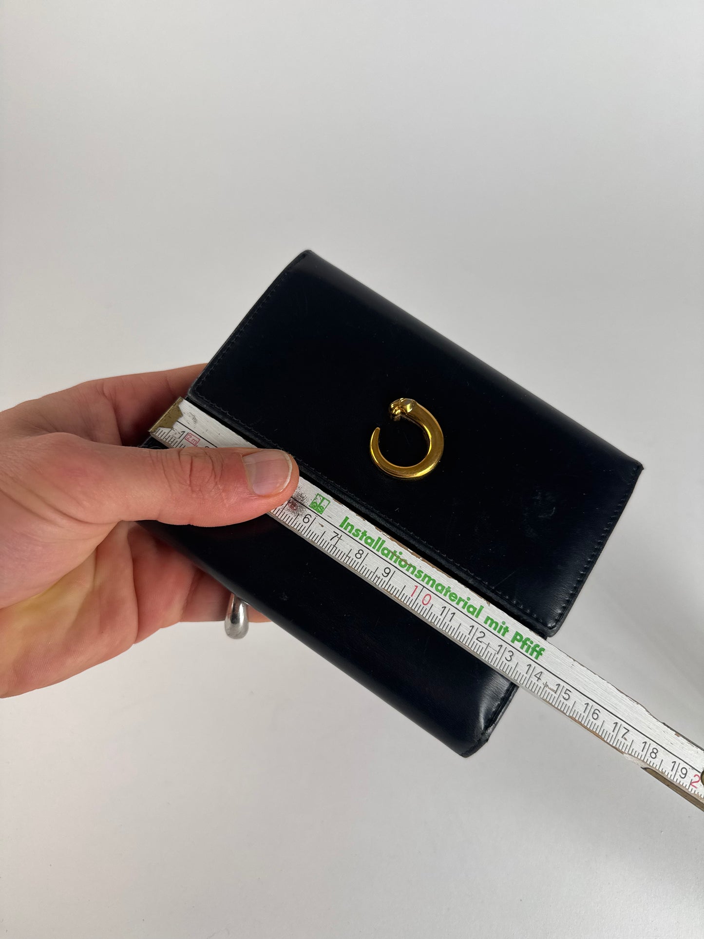 Vintage Cartier Panthere Patent Leather Wallet Black