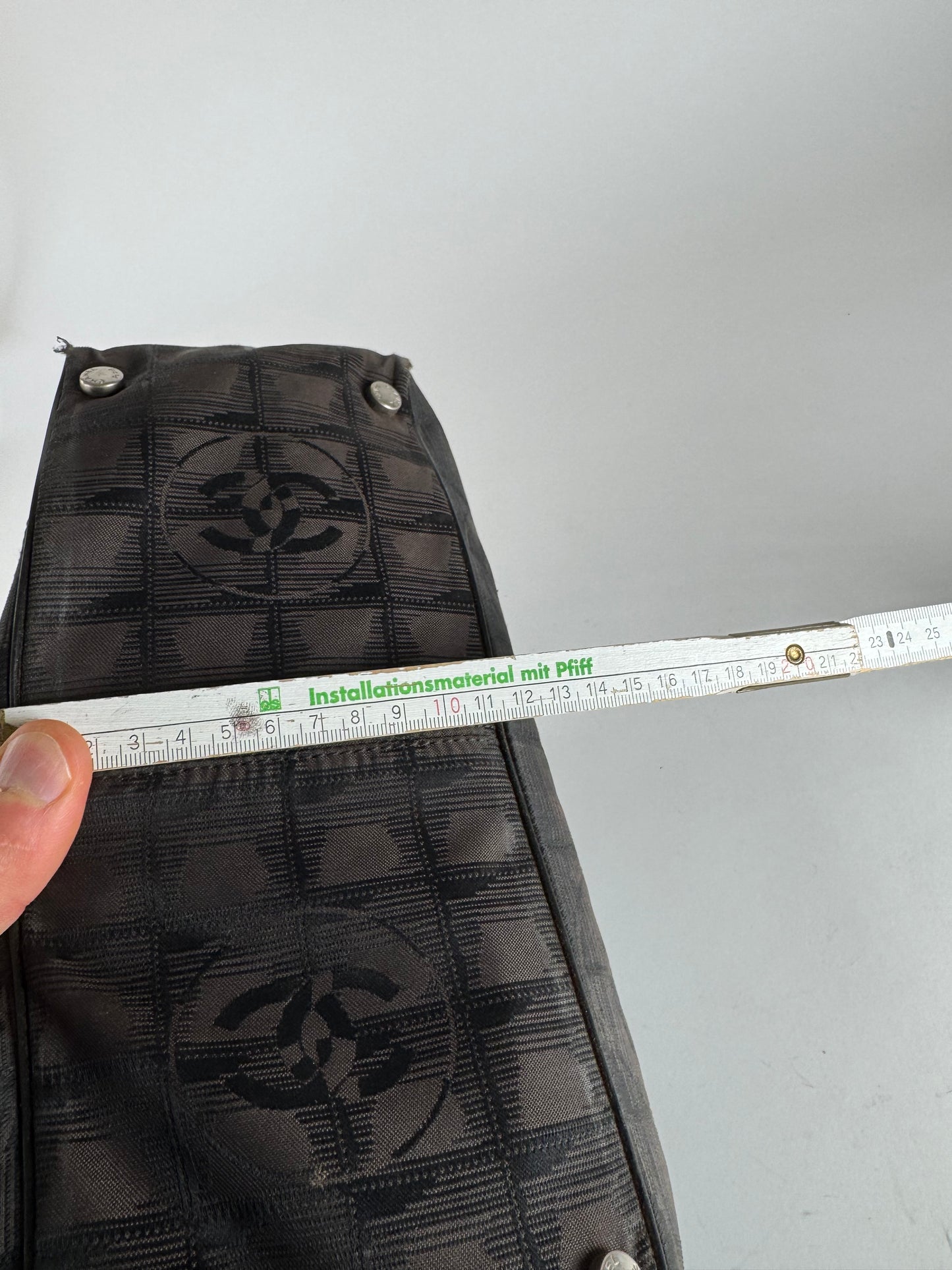 Vintage Chanel Monogram Canvas Shopper Bag Brown