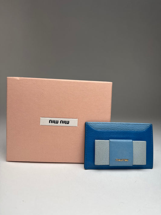 Vintage Miu Miu Leather Card Holder Blue