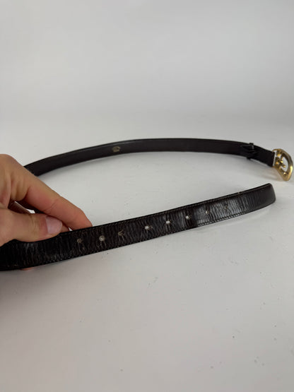 Vintage Gucci GG Leather Belt Brown