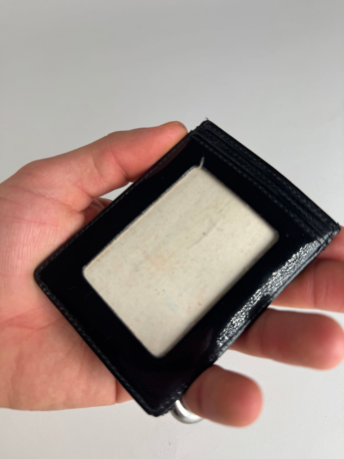 Vintage Courreges Paris Patent Leather Card Holder black