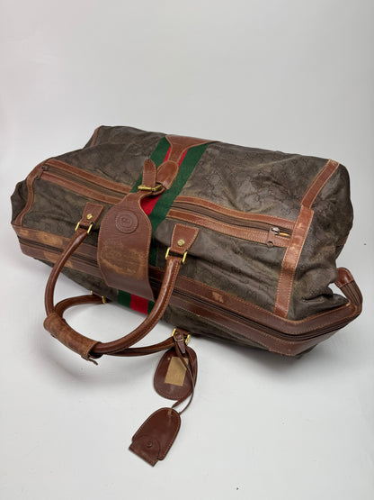 Vintage Gucci Duffel Bag / Travel Bag Monogram Brown