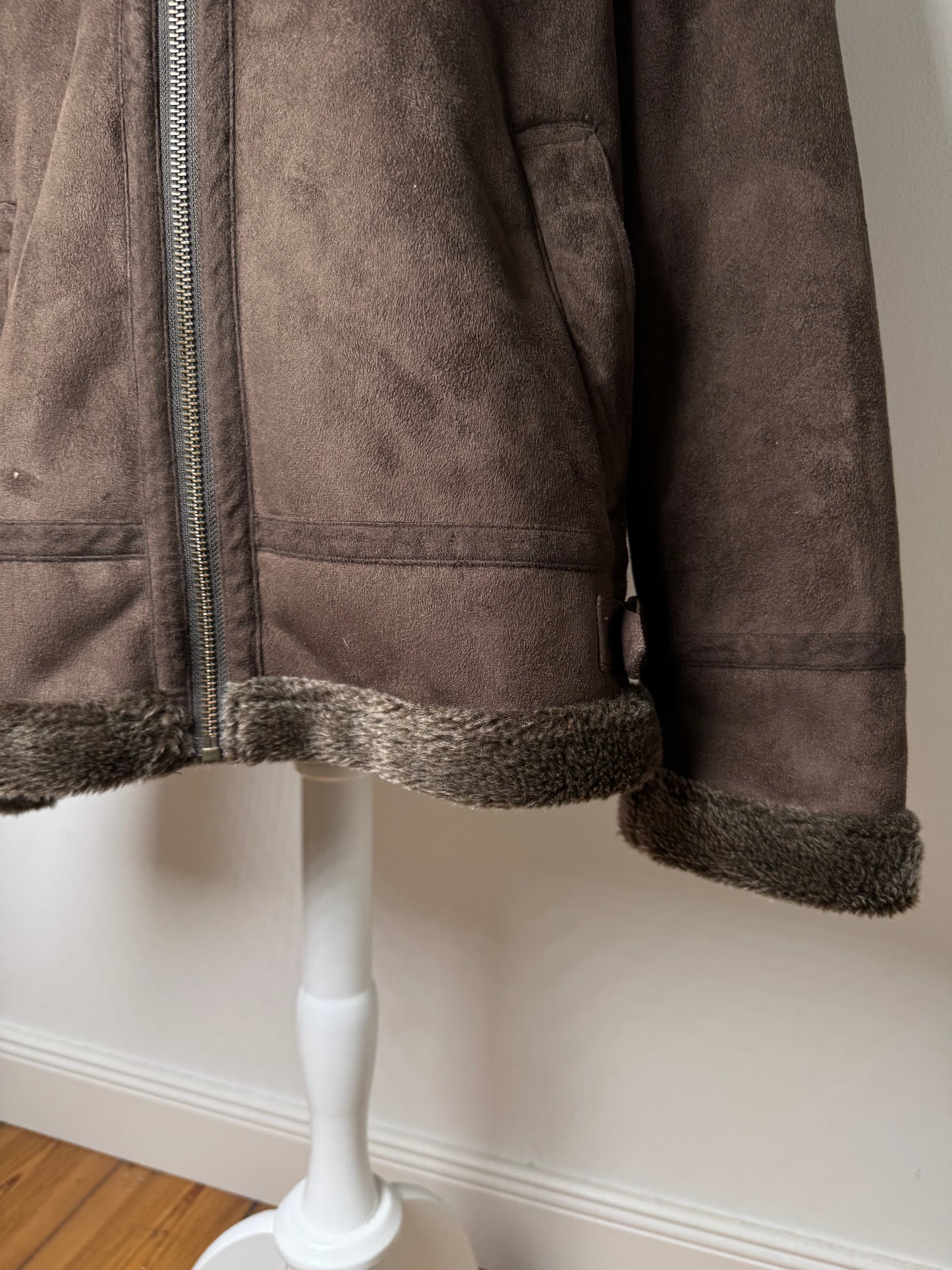 Vintage Kansai Yamamoto Leather Fur Jacket 40/L Unisex Brown