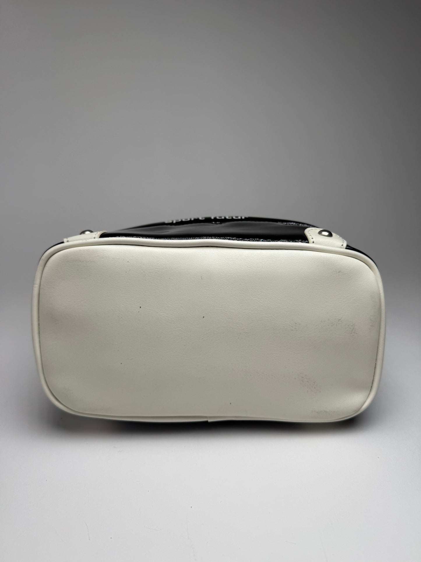 Vintage Courreges Paris Patent Leather Bag Black White