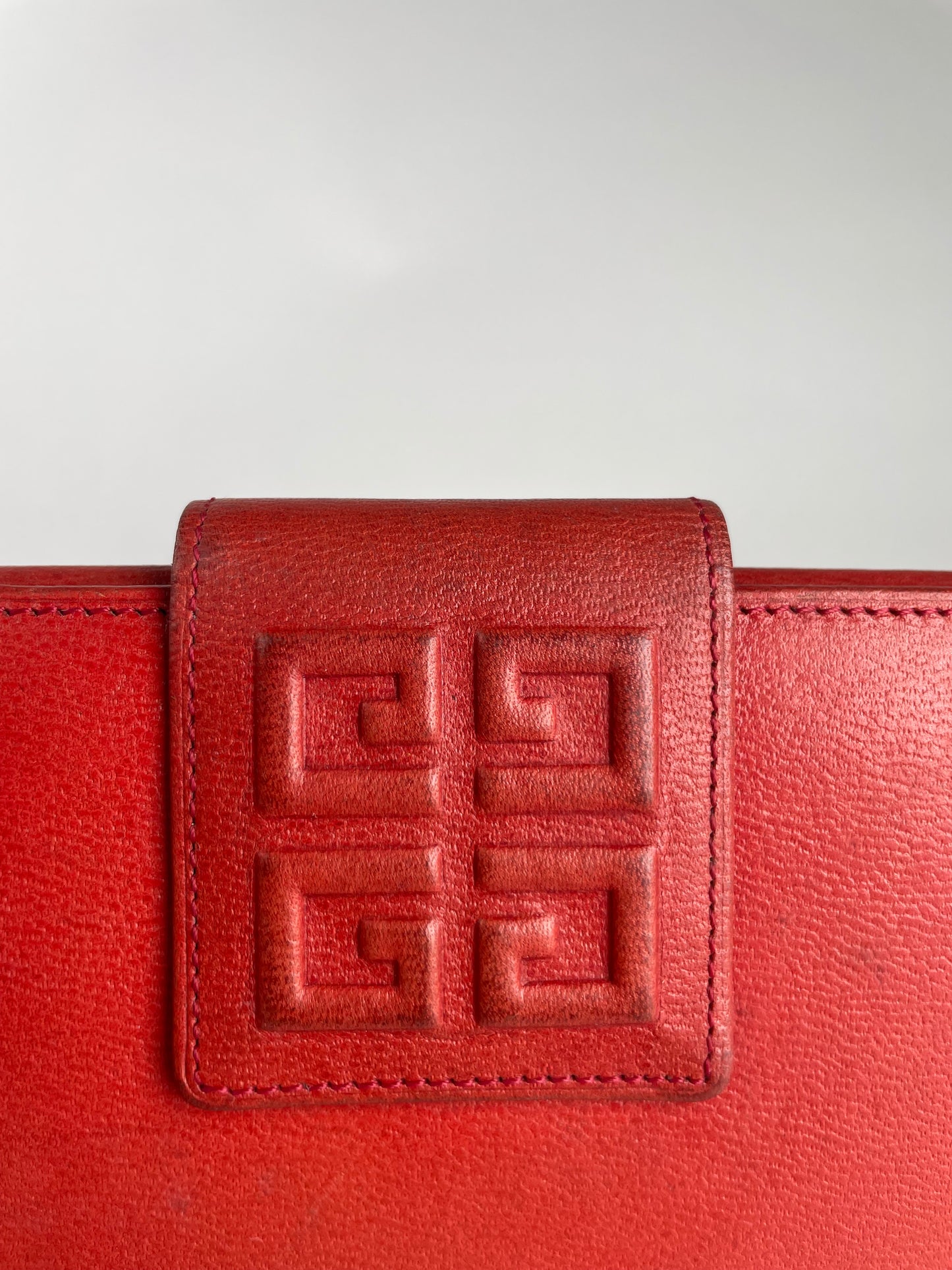 Vintage Givenchy GV3 Leather Wallet Red